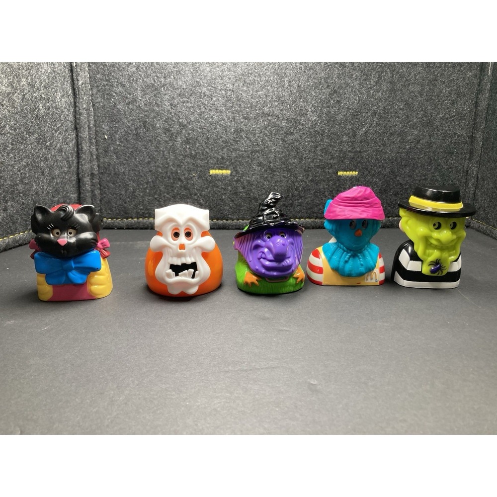 McDonalds 1998 Haunted Halloween Candy Dispensers Happy Meal Toys~ Five Figures